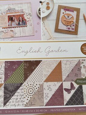 DCWV Double-Sided Cardstock Stack 12"X12" 36/Pkg-English Garden, W/Gold Foil
